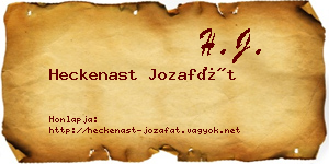 Heckenast Jozafát névjegykártya
